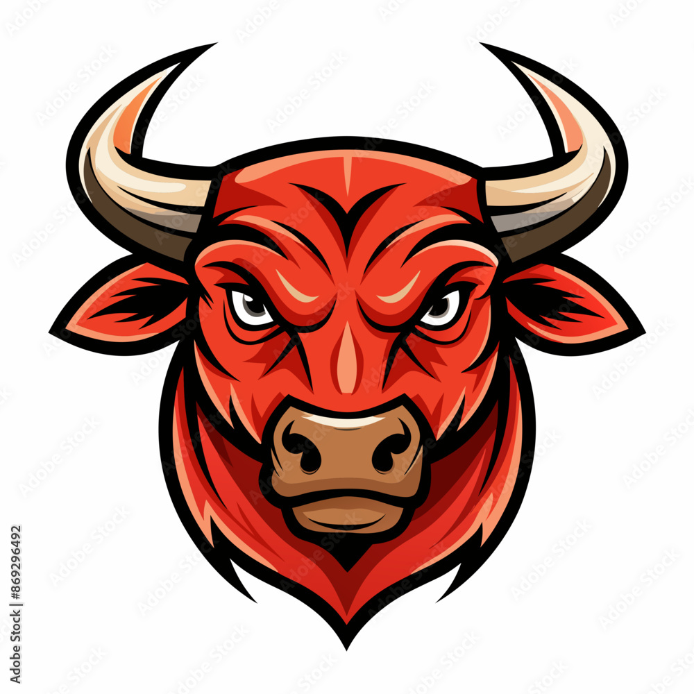 Fototapeta premium Bull face logo vector illustration on a white background