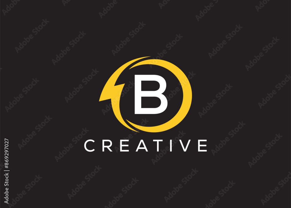 Minimal and professional Letter B thunder logo design template Minimal and professional Letter B thunder logo design template