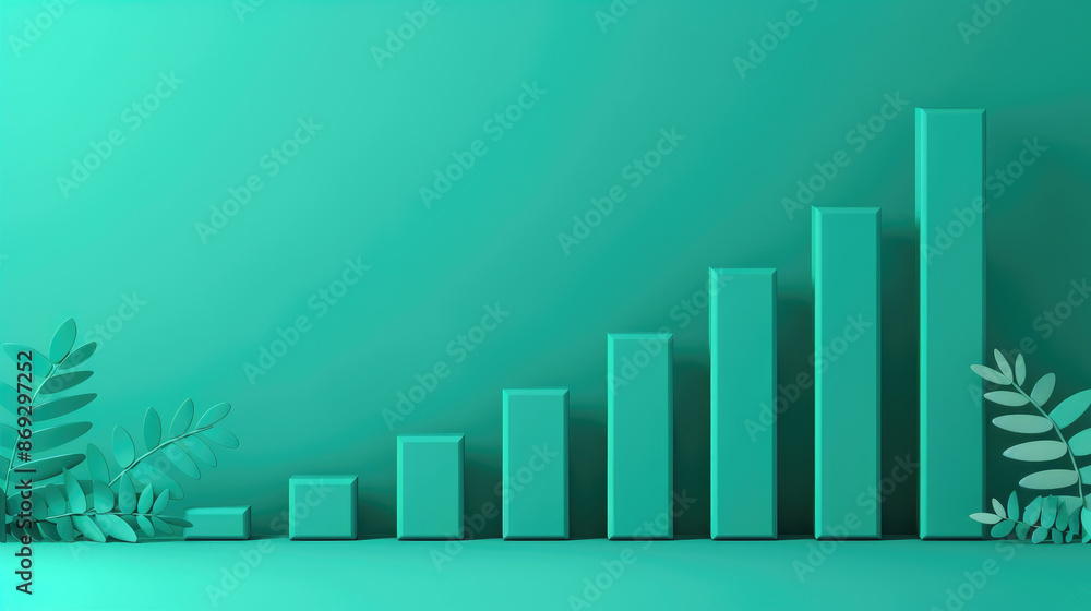 Sustainable economy highlighted in a financial report with green bar graphs and leaves, showcasing green finance and eco-friendly investment. Sustainable economy highlighted in a financial report with green bar graphs and leaves, showcasing green finance and eco-friendly investment.