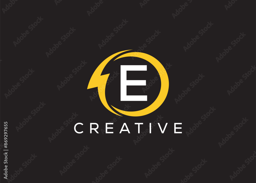 Minimal and professional Letter E thunder logo design template Minimal and professional Letter E thunder logo design template