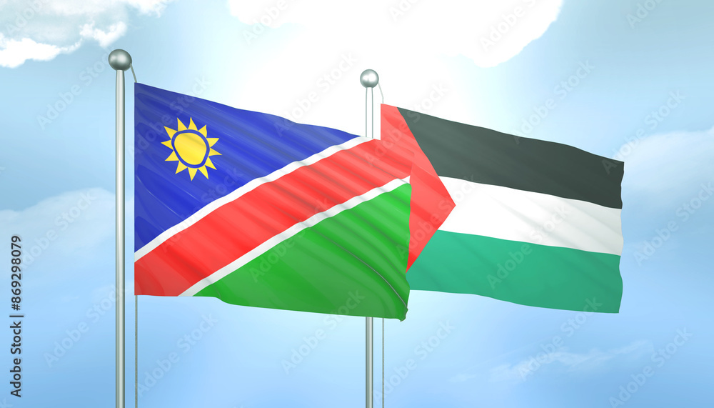 Palestine and Namibia Flag Together A Concept of Relations Palestine and Namibia Flag Together A Concept of Relations