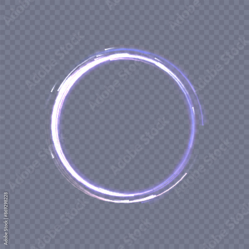 Glowing teleport portal. Round teleportation portal with glow on a transparent background. Vector for web design