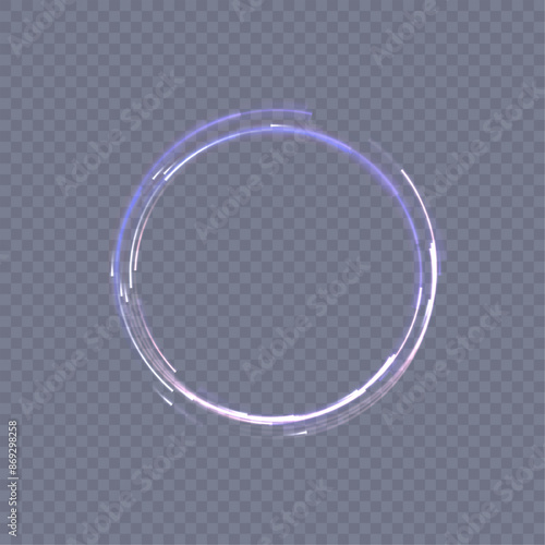 Glowing teleport portal. Round teleportation portal with glow on a transparent background. Vector for web design