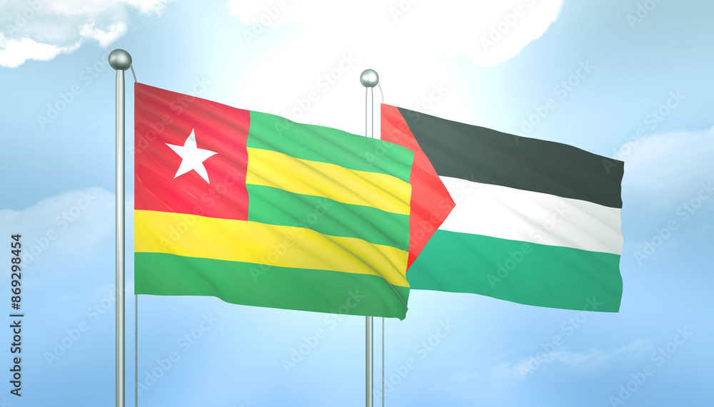 Palestine and Togo Flag Together A Concept of Relations Palestine and Togo Flag Together A Concept of Relations