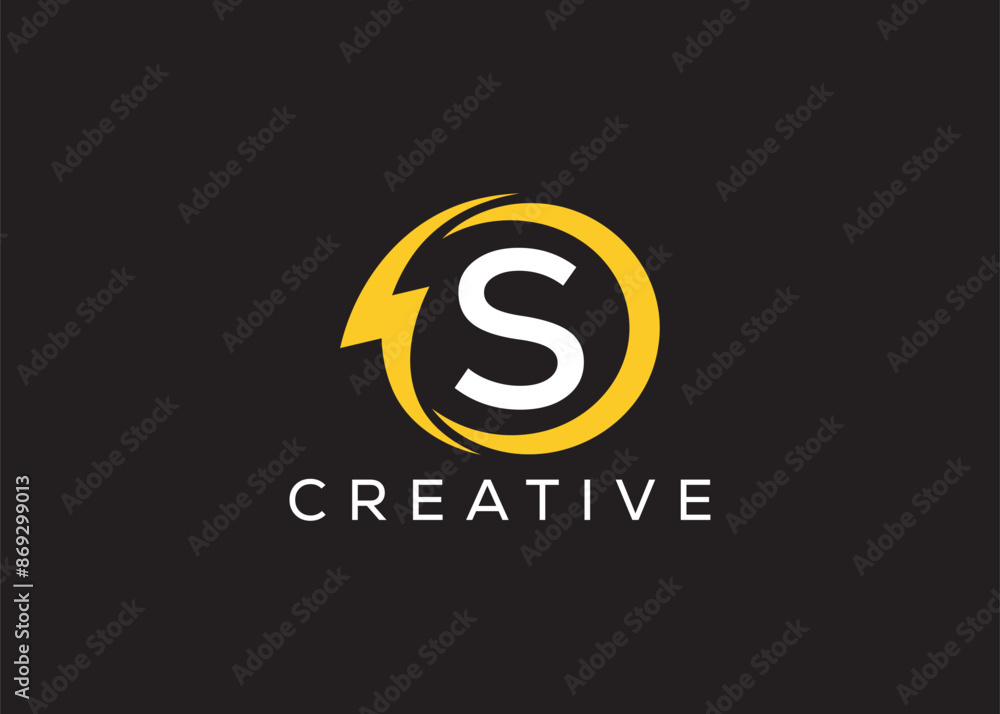 Minimal and professional Letter S thunder logo design template Minimal and professional Letter S thunder logo design template