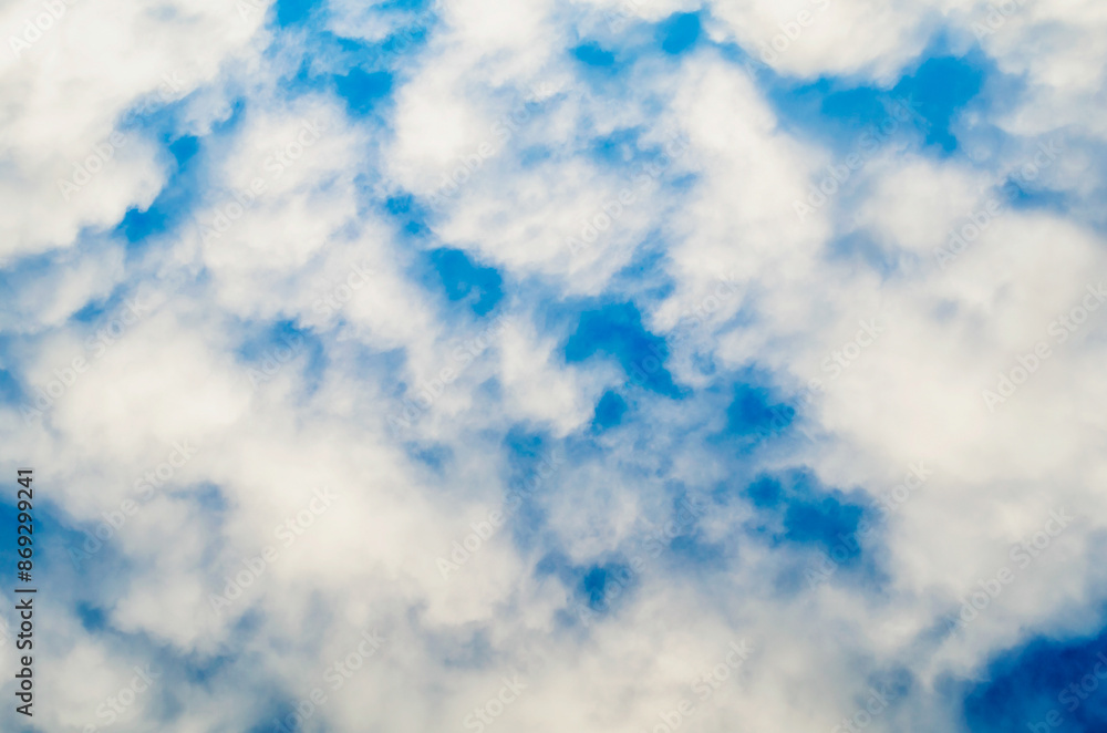 Obraz premium pattern blue day sky with white clouds