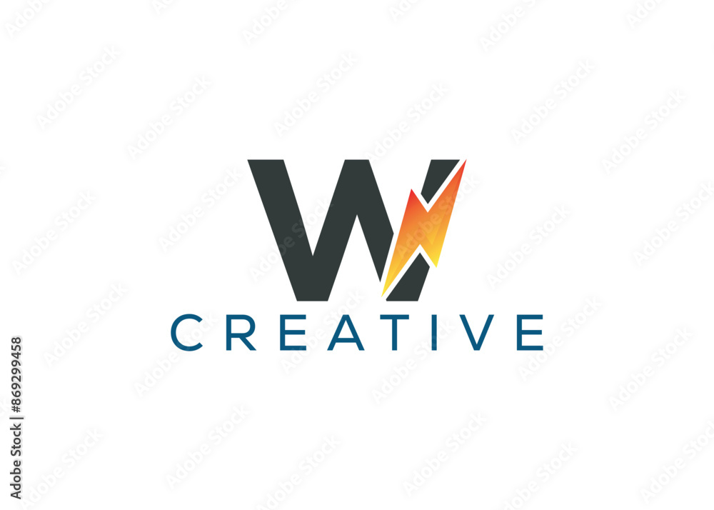 Minimal and professional Letter W thunder logo design template Minimal and professional Letter W thunder logo design template