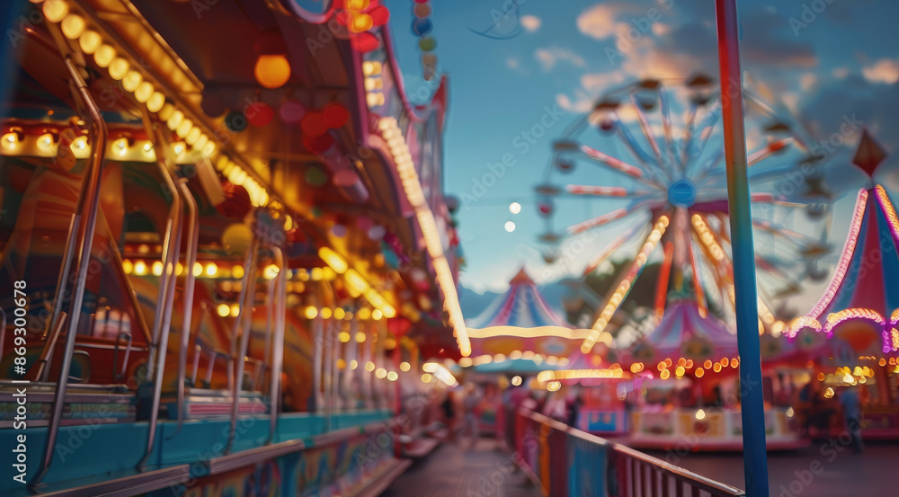A vibrant carnival filled with whimsical rides and colorful attractions. Generative AI. A vibrant carnival filled with whimsical rides and colorful attractions. Generative AI.