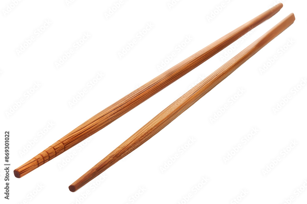 Two chopsticks are shown on a white background Two chopsticks are shown on a white background