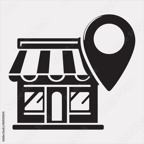 store locator vector silhouette drawing