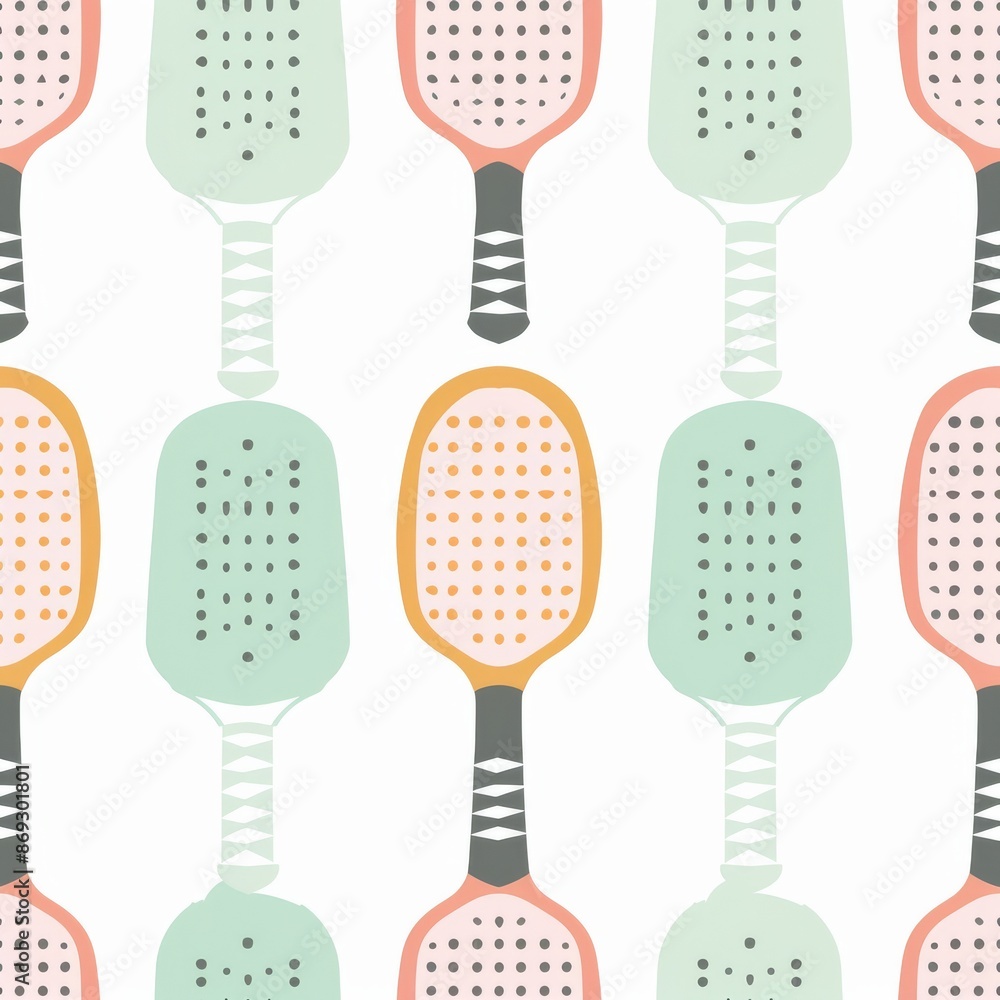 An illustration illustrating pickleball game in pastel colors, paddle and balls in pastel colors. Summer sport repeat print, tennis wallpaper, textile, fabric, wrap, gift paper design. An illustration illustrating pickleball game in pastel colors, paddle and balls in pastel colors. Summer sport repeat print, tennis wallpaper, textile, fabric, wrap, gift paper design.