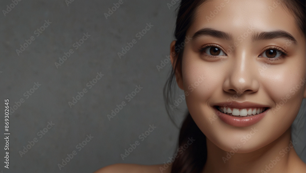 Generative Ai, salon advertisement beautiful asian female face cosmetology treatment product cream scrub mask Generative Ai, salon advertisement beautiful asian female face cosmetology treatment product cream scrub mask