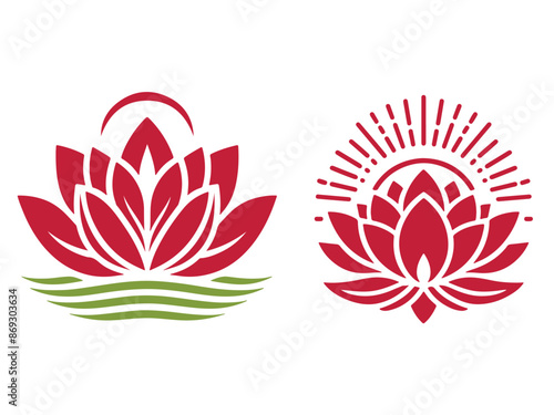 Lotus logo icon vector style with white background