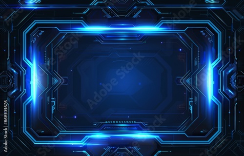 A futuristic sci-fi hud display on an abstract background
