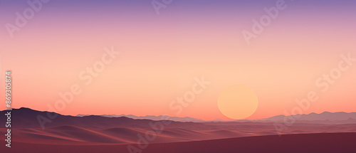 Sunset Over Vast Desert Landscape