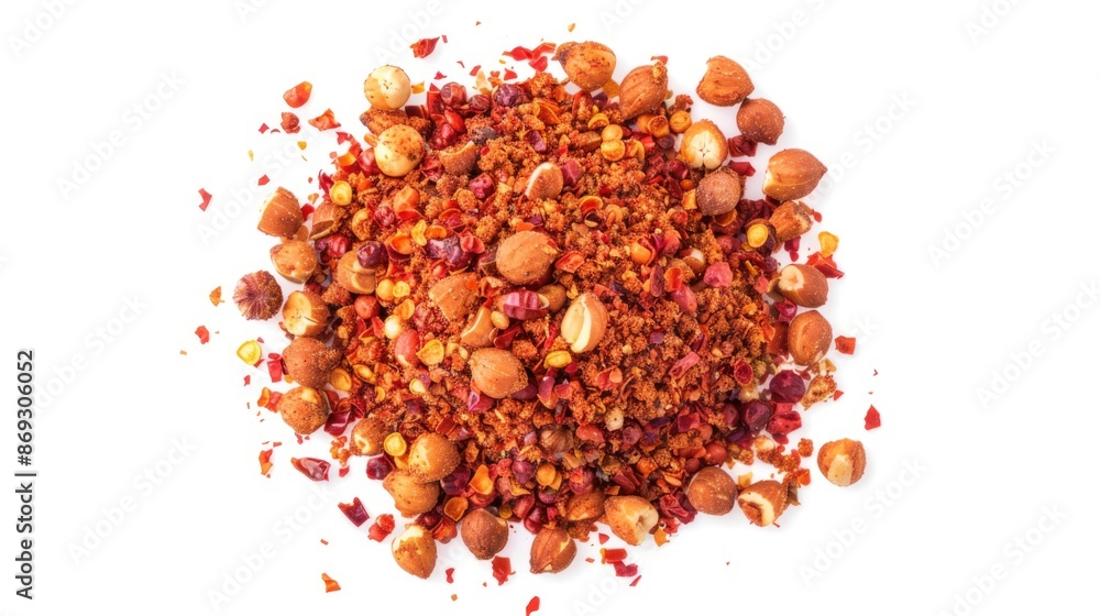 A collection of nuts and other food on a clean, white surface A collection of nuts and other food on a clean, white surface