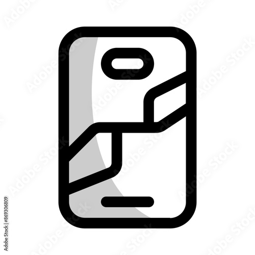 broken phone icon with shady style, perfect for user interface projects