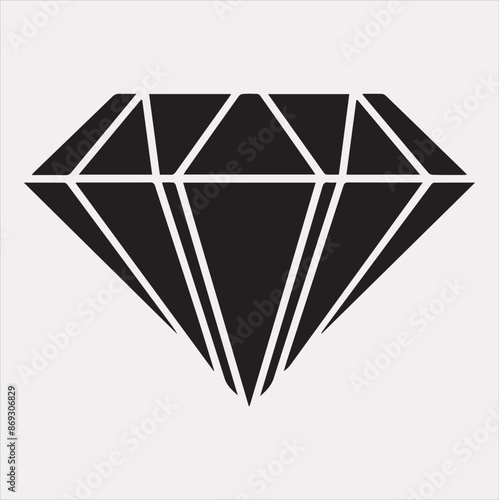 Diamond silhouette vector illustration