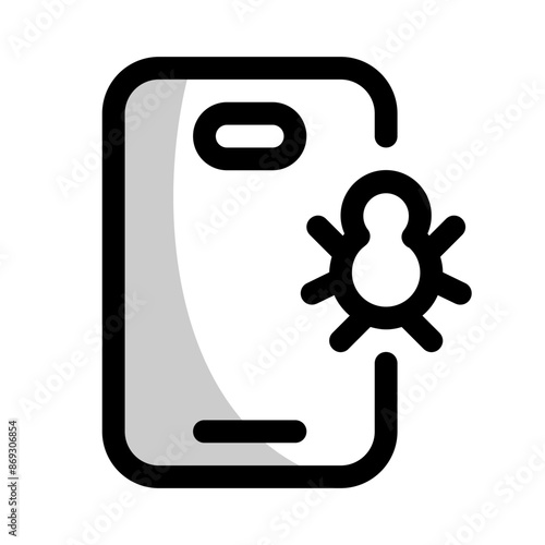 phone virus icon with shady style, perfect for user interface projects