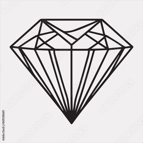 Diamond silhouette vector illustration