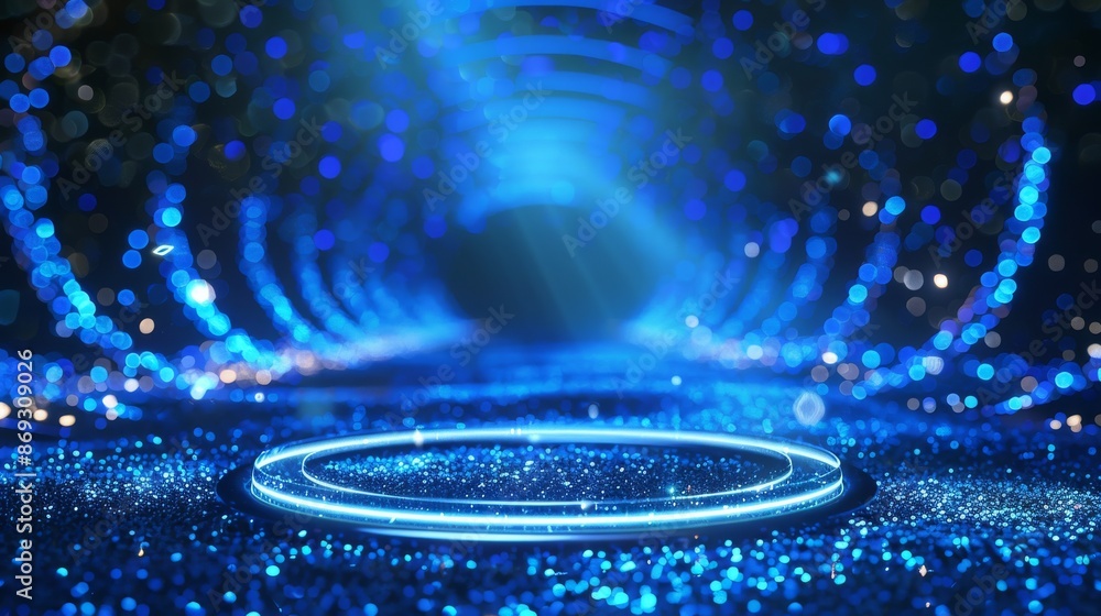 PNG - Blue magical fantasy portal. Round light frame, futuristic teleporter. Lighting effect. Blue neon lights illuminate an empty podium at night. PNG - Blue magical fantasy portal. Round light frame, futuristic teleporter. Lighting effect. Blue neon lights illuminate an empty podium at night.