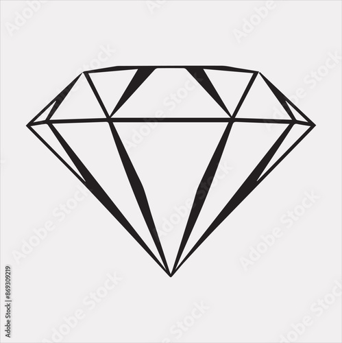 Diamond silhouette vector illustration