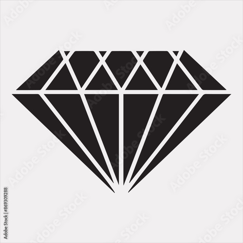 Diamond silhouette vector illustration
