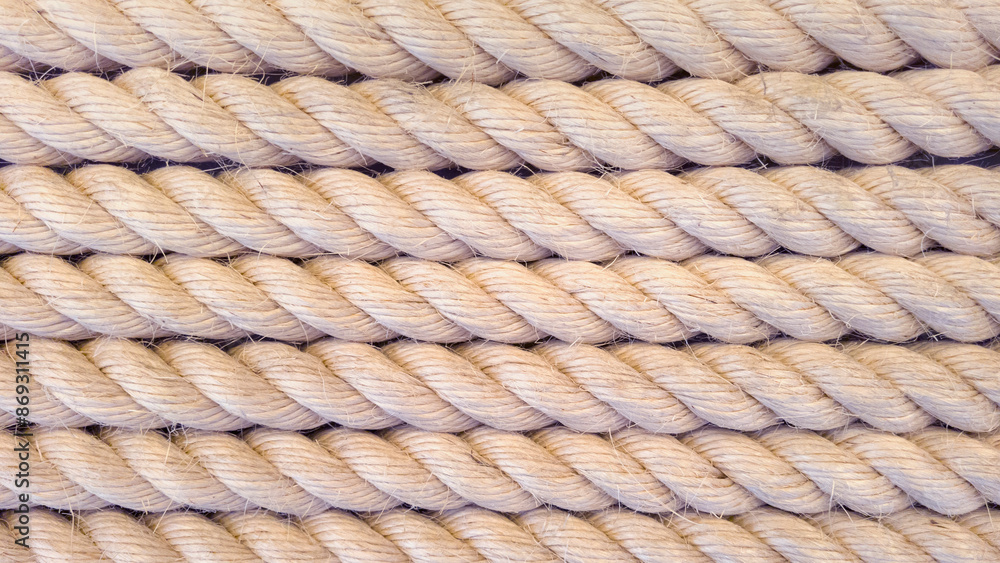 Thick and white ropes arranged in rows, realistic ceramic lighting, with a braided rounded binding. Raw, for wrapping 3D models. Free space for text. Top shot, close up, micro patterned texture Thick and white ropes arranged in rows, realistic ceramic lighting, with a braided rounded binding. Raw, for wrapping 3D models. Free space for text. Top shot, close up, micro patterned texture