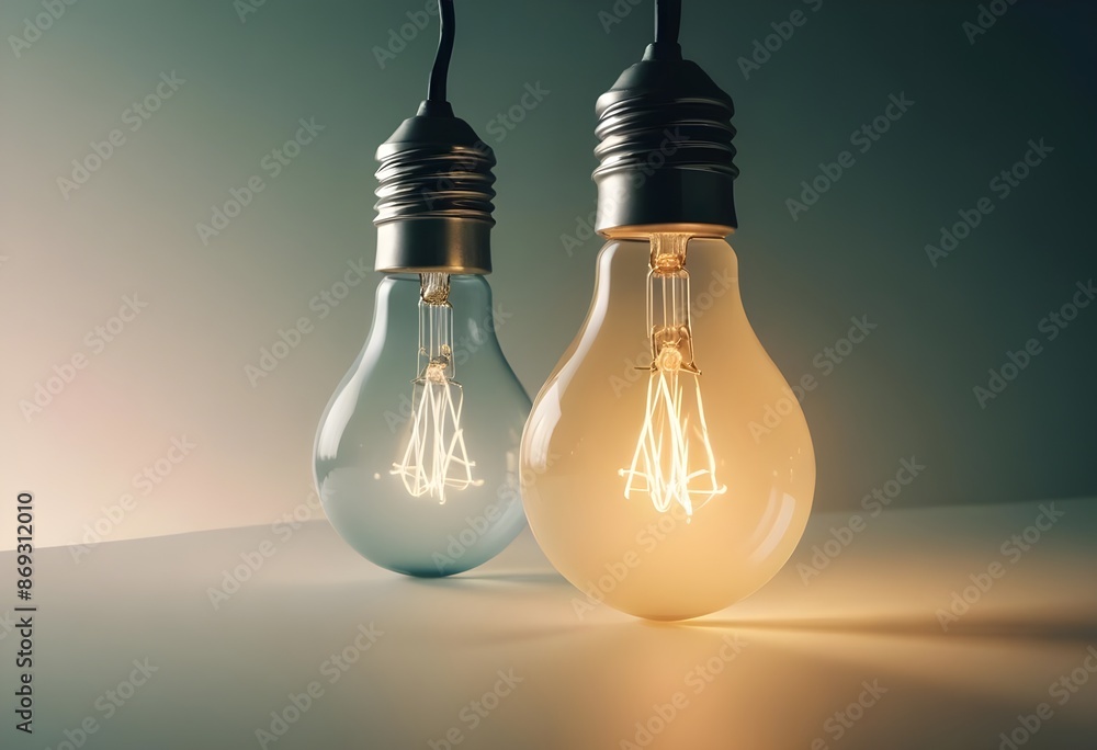 A group of three different-sized light bulbs, each glowing with a unique color temperature, arranged on a plain surface.