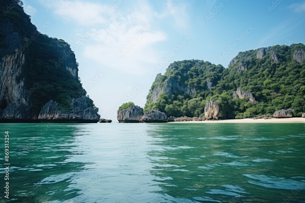 Fototapeta premium Land sea landscape outdoors.