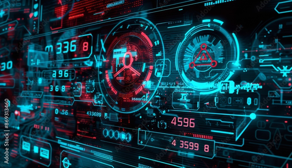 Obraz premium A set of futuristic frame user interface screens. Set of audio callouts for communication. Abstract layout design for a control panel. A virtual interface for a hi sci technology gadget for an