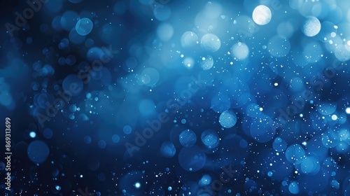 Abstract Blue Defocused Blurred Motion Background with light waves and bokeh