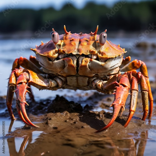 mudcrab a type of crab that lives in muddy or sandy habitats k u photo