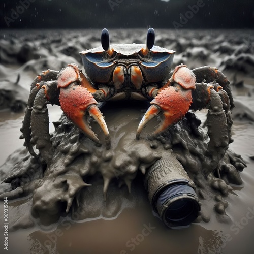 Mudcrab A type of crab that lives in muddy or sandy habitats, ph photo