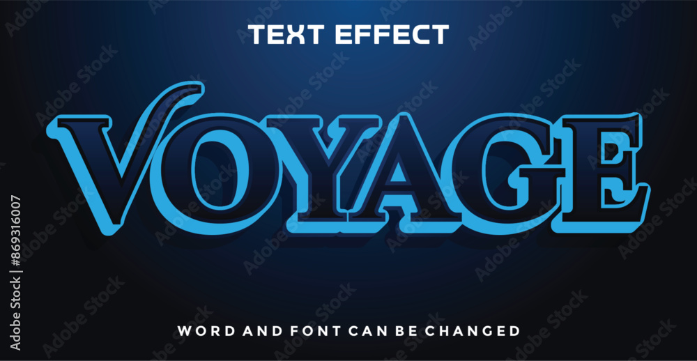Fototapeta premium Voyage editable text effect