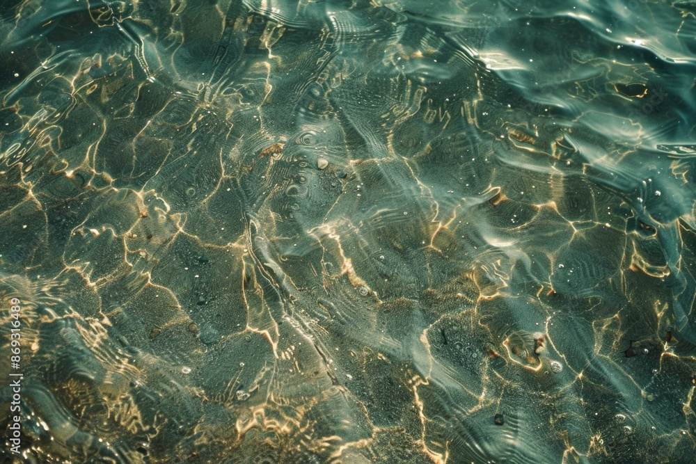 Fototapeta premium A clear and calm water surface with some ripples and reflections