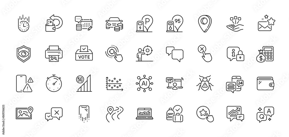 Business target, Timer and 5g wifi line icons pack. AI, Question and Answer, Map pin icons. Eye detect, Cash back, Consolidation web icon. Vector Business target, Timer and 5g wifi line icons pack. AI, Question and Answer, Map pin icons. Eye detect, Cash back, Consolidation web icon. Vector