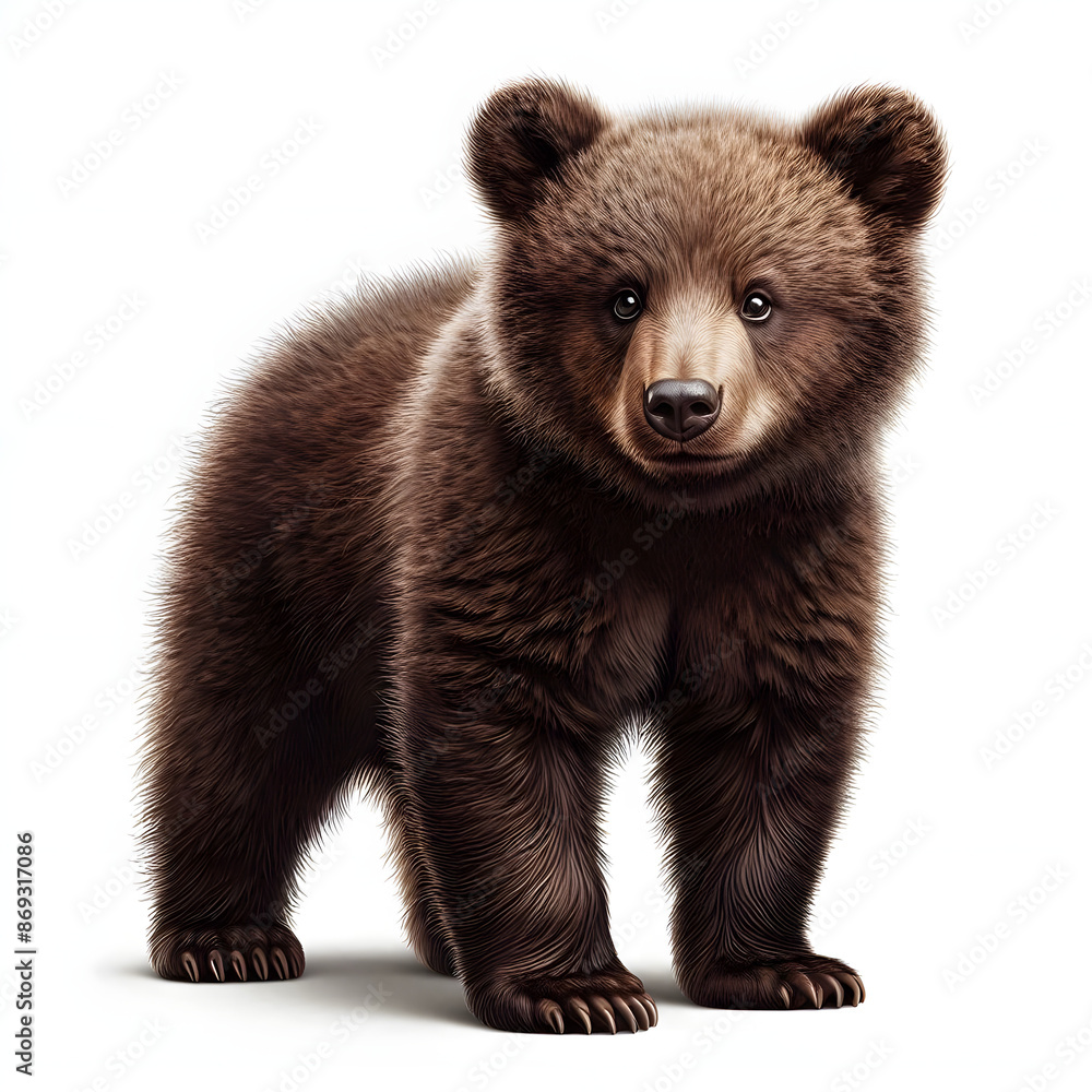 Obraz premium bear cub solid white background illustrations
