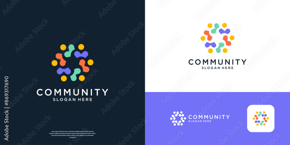 Abstract community logo design inspiration. Abstract community logo design inspiration.