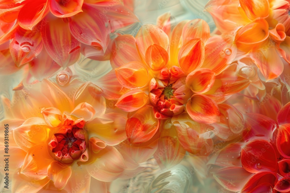 A detailed view of a collection of colorful flowers A detailed view of a collection of colorful flowers