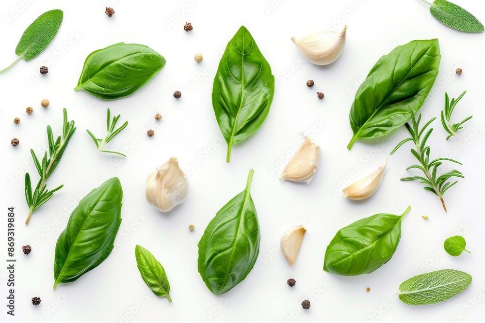 Herbs and spices isolated on background, ingredients for cooking food, healthy vegetables food, rich in fiber and vitamins. Herbs and spices isolated on background, ingredients for cooking food, healthy vegetables food, rich in fiber and vitamins.