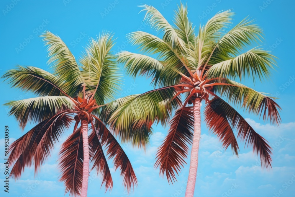 Fototapeta premium Coconut trees outdoors nature plant.