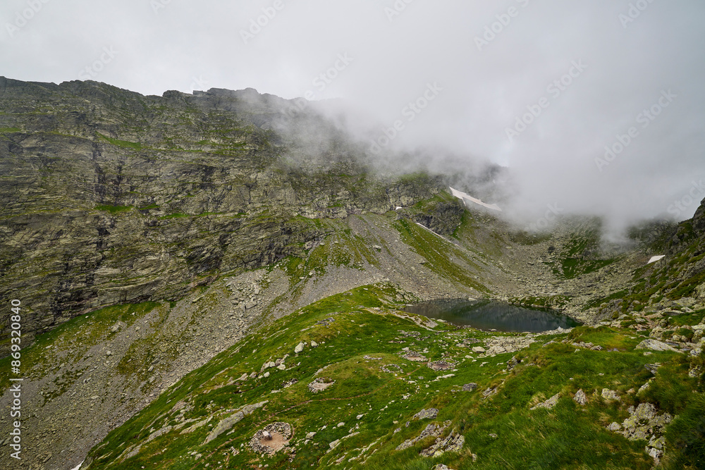 Landscape with Caltun Glacial Lake From Fagaras Mountains Romania Landscape with Caltun Glacial Lake From Fagaras Mountains Romania