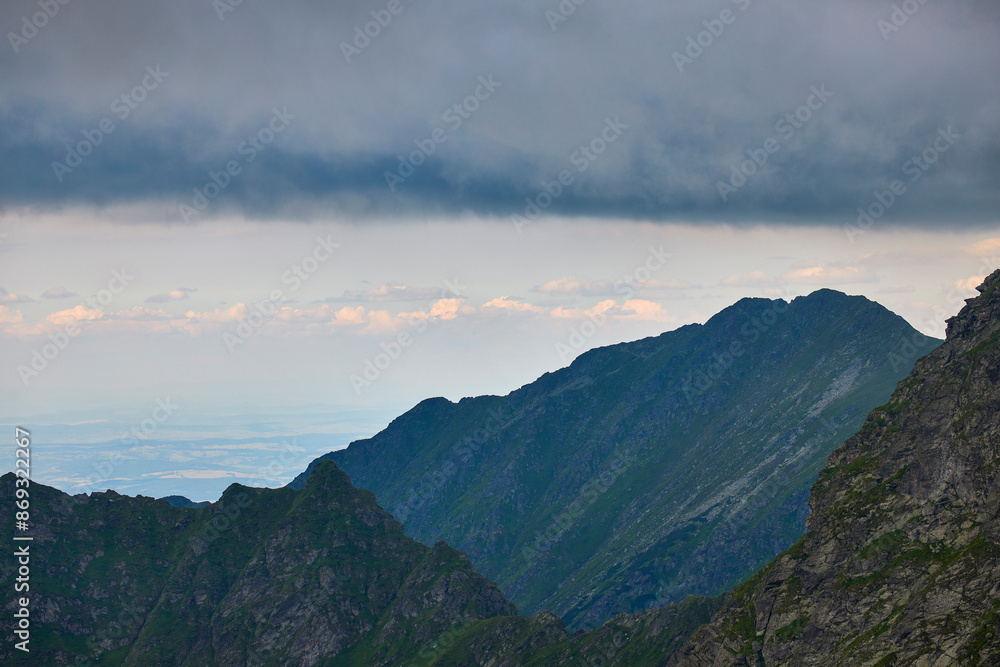 Landscape with the Fagarasi mountains in Romania on a summer day. Landscape with the Fagarasi mountains in Romania on a summer day.