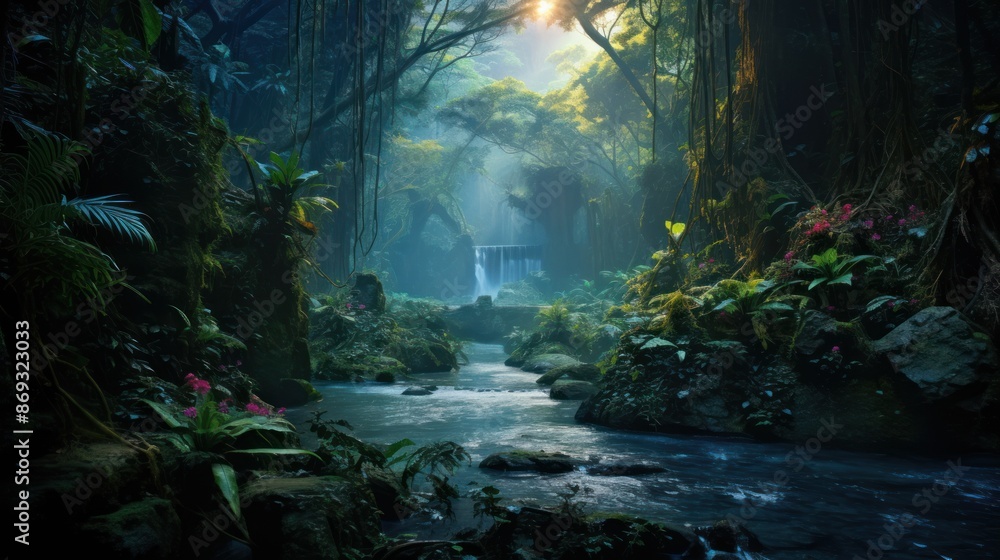 Mystical jungle, fantasy dark rainforest. Mystical jungle, fantasy dark rainforest.