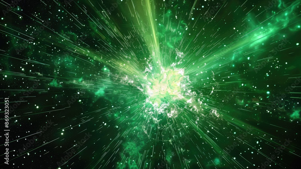 A vibrant starburst design on a contrasting green and black background A vibrant starburst design on a contrasting green and black background