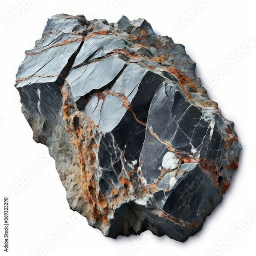 schist a foliated metamorphic rock with medium to large sized mi photo