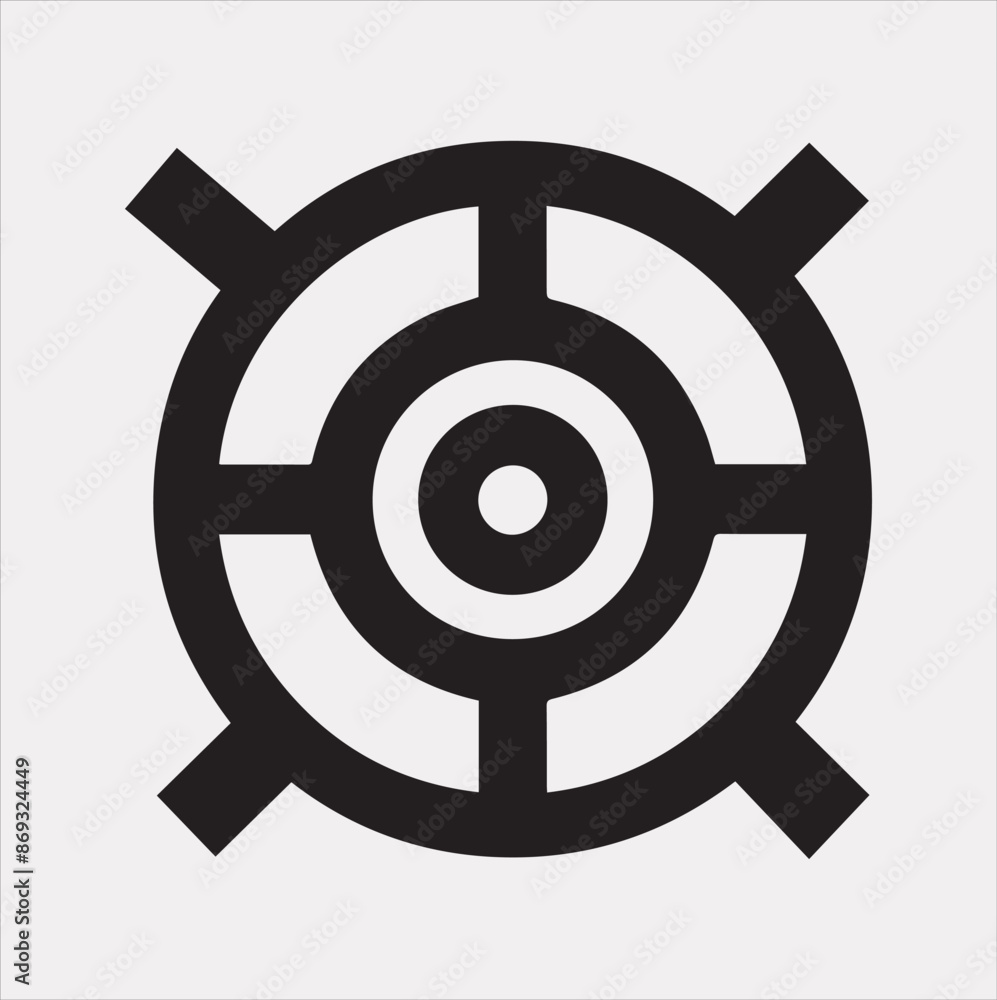 Obraz premium target icon vector silhouette illustration