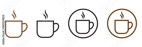 Coffee cup icon set. cup a coffee icon vector.