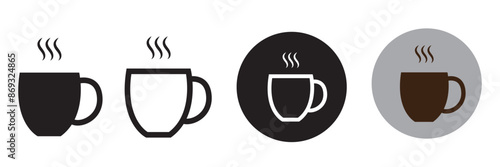 Coffee cup icon set. cup a coffee icon vector.